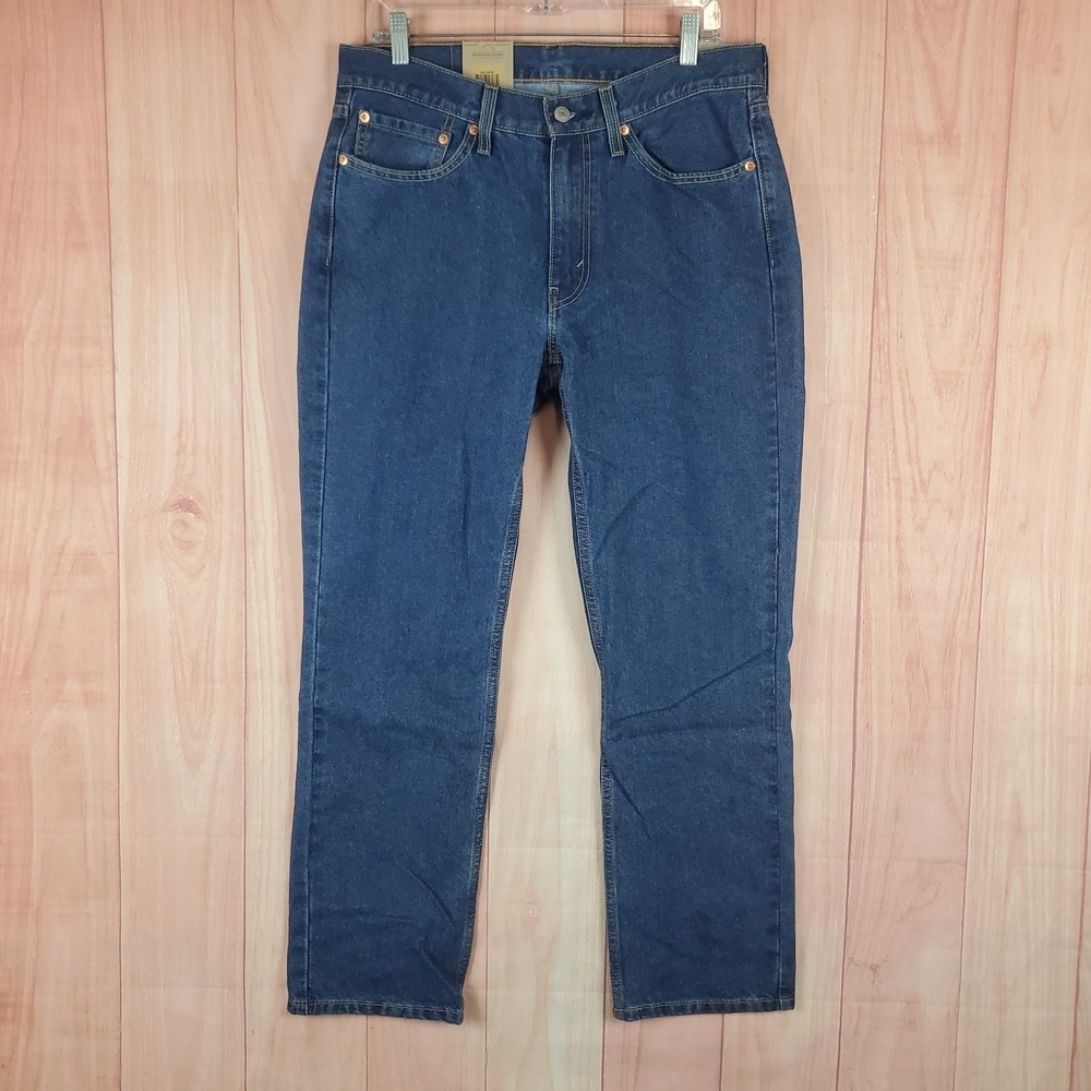 Levis 514 Mens Jeans 32 32X30 Blue Denim 5-Pocket Design Slim Fit Straight Leg